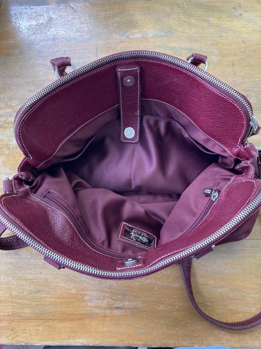 Purple Roots Pebbled Leather Bag - Picture 5 of 12